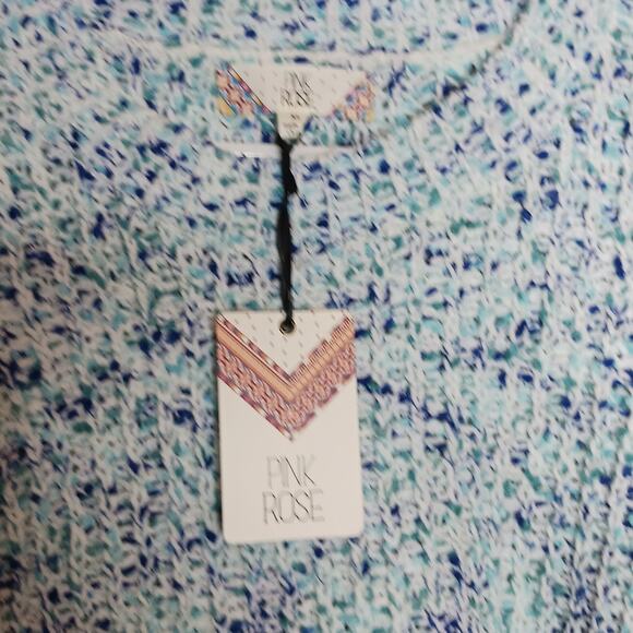 Pink Rose Ivory/ Teal Blue Chunky Knit Sweater Sz XL- NWT - Picture 10 of 15